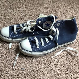 Converse navy blue high top sneakers